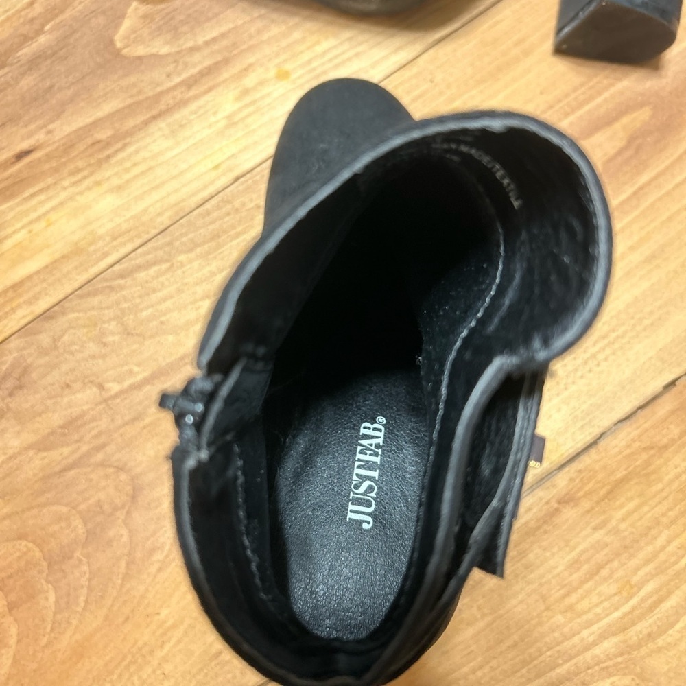 JustFab Sleek Black Ankle Booties - Picture 4 of 9
